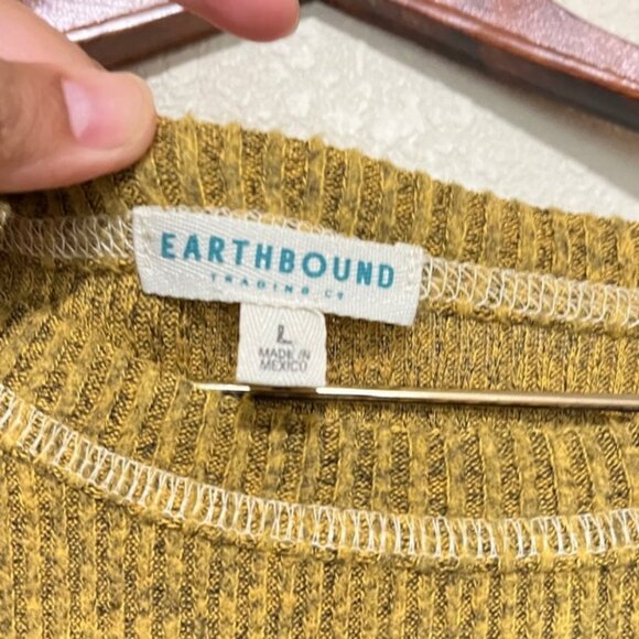 Earthbound Sweater Lace Detail Large Bohemian Grunge Casual - Picture 3 of 3